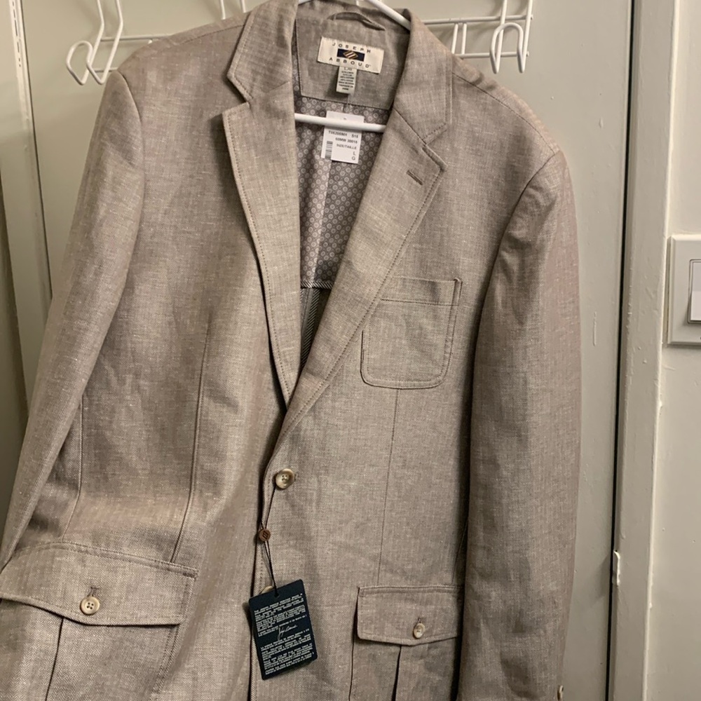 Men's Joseph Abboud Linen Cotton herringbone Blazer. Size L. New with tags.